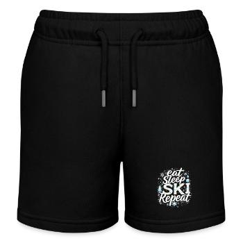 Manger Dormir Ski Répéter Ski Sports d’hiver Skieurs - Short de jogging enfant bio Stanley/Stella - noir - Devant