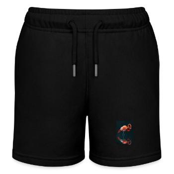 Flamingos Flamingo - Kids Organic Sweat Shorts by Stanley/Stella - black - Front