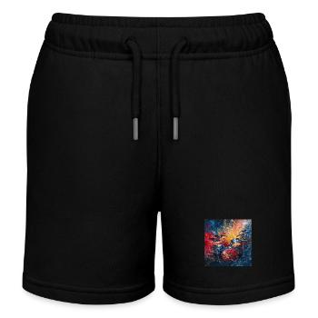 Schlagzeug - Kinder Organic Joggingshorts Mini Bolter von Stanley/Stella - Schwarz - Vorne