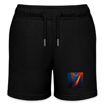 Harfe - Kinder Organic Joggingshorts Mini Bolter von Stanley/Stella - Schwarz - Vorne
