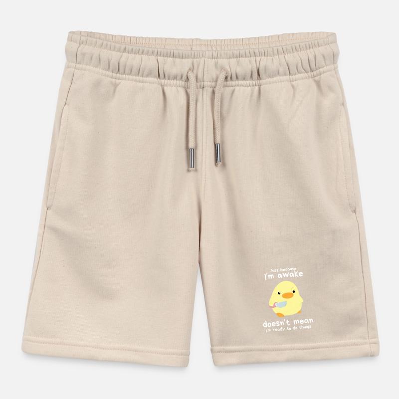 « Juste parce que je suis réveillé » - Canard avec un couteau Meme Short de jogging enfant bio Stanley/Stella
