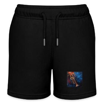 Trumpet - Kids Organic Sweat Shorts by Stanley/Stella - black - Front