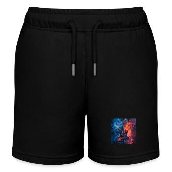 Violine - Kinder Organic Joggingshorts Mini Bolter von Stanley/Stella - Schwarz - Vorne