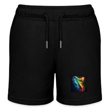 Harfe - Kinder Organic Joggingshorts Mini Bolter von Stanley/Stella - Schwarz - Vorne