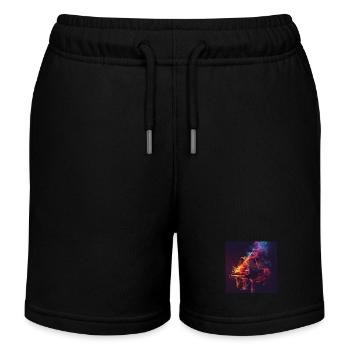 Piano - Short de jogging enfant bio Stanley/Stella - noir - Devant