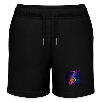 Saxophon - Kinder Organic Joggingshorts Mini Bolter von Stanley/Stella - Schwarz - Vorne