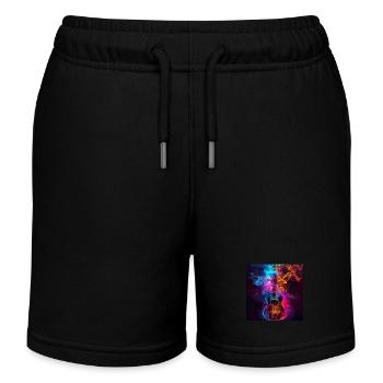 Ukulele - Kids Organic Sweat Shorts by Stanley/Stella - black - Front