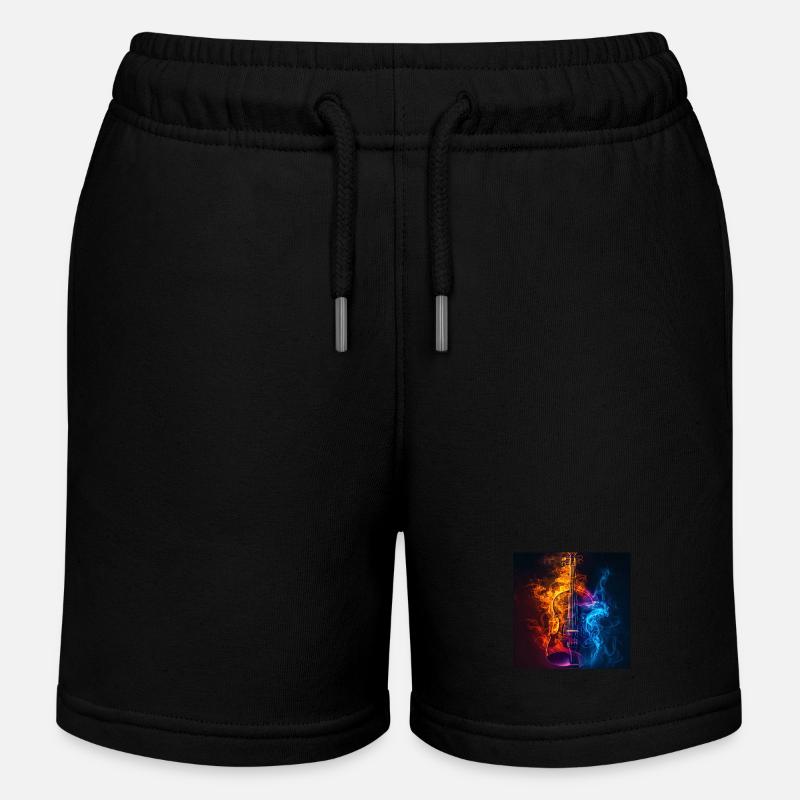 Violin - Kids Organic Sweat Shorts by Stanley/Stella - black