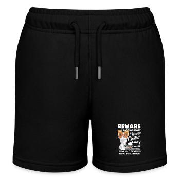 Chinese Crested Lady - Kids Organic Sweat Shorts by Stanley/Stella - black - Front