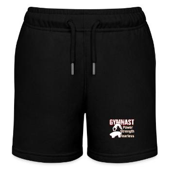 Gymnast Power Strength Fearless - Kids Organic Sweat Shorts by Stanley/Stella - black - Front