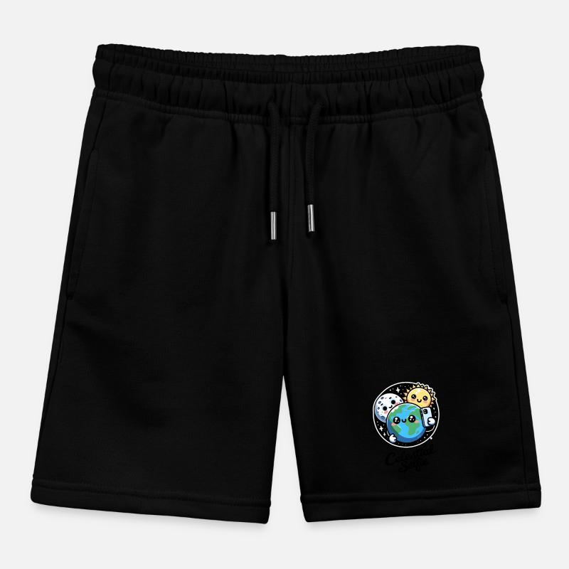 Celestial Selfie Totality Spring Solar Eclipse Kids Organic Sweat Shorts by Stanley/Stella