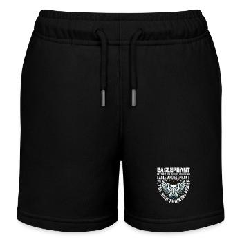VOLER HAUT EN PENSANT PLUS GRAND - AIGLE ET ÉLÉPHANT - Short de jogging enfant bio Stanley/Stella - noir - Devant