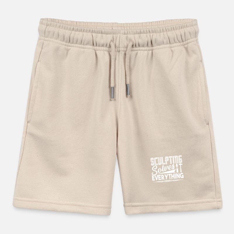 Sculptor Sculpting Solves Everything Kids Organic Sweat Shorts by Stanley/Stella