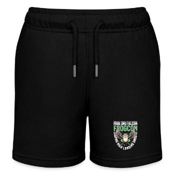 LEAPING HIGH LANDING SMOOTH - FROG AND FALCON - Kids Organic Sweat Shorts by Stanley/Stella - black - Front