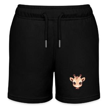 Giraffen Giraffe - Kinder Organic Joggingshorts Mini Bolter von Stanley/Stella - Schwarz - Vorne