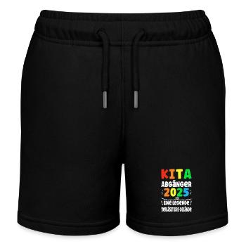 Kita Abgänger 2025 Legende Verlässt das Gelände - Kinder Organic Joggingshorts Mini Bolter von Stanley/Stella - Schwarz - Vorne