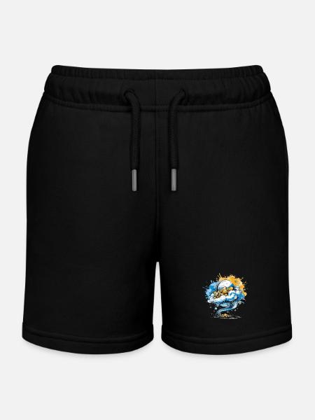 LA BULLE ET UN TOURBILLON - Short de jogging enfant bio Stanley/Stella - noir