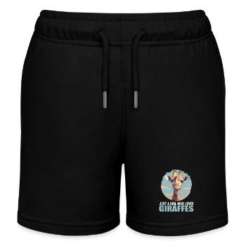 Giraffen Giraffe - Kinder Organic Joggingshorts Mini Bolter von Stanley/Stella - Schwarz - Vorne