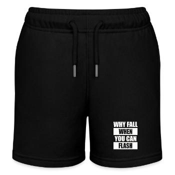 Warum Stürzen, Wenn Man Blitzen Kann Boulderer - Kinder Organic Joggingshorts Mini Bolter von Stanley/Stella - Schwarz - Vorne