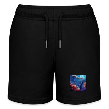 Harfe - Kinder Organic Joggingshorts Mini Bolter von Stanley/Stella - Schwarz - Vorne