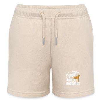 Dogue De Bordeaux Woof Funny French Mastiff - Kids Organic Sweat Shorts by Stanley/Stella - soft Ecru - Front