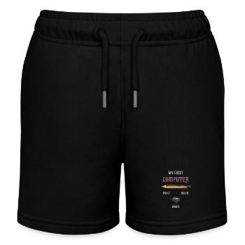 Mon premier ordinateur old school - Short de jogging enfant bio Stanley/Stella - noir - Devant
