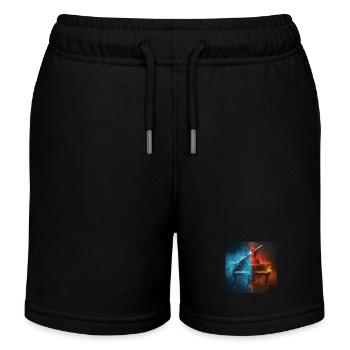 Klavier - Kinder Organic Joggingshorts Mini Bolter von Stanley/Stella - Schwarz - Vorne