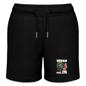 Vegetarian Vegan And Still Alive Animal Welfare - Kinder Organic Joggingshorts Mini Bolter von Stanley/Stella - Schwarz - Vorne