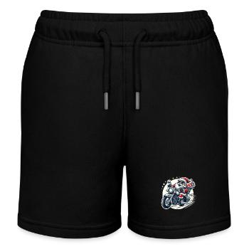 Cooler Weihnachtsmann auf Motorrad Männer Lustig - Kinder Organic Joggingshorts Mini Bolter von Stanley/Stella - Schwarz - Vorne