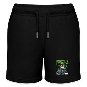 RIBBIT UND RUINE - FROGZILLA - Kinder Organic Joggingshorts Mini Bolter von Stanley/Stella - Schwarz - Vorne