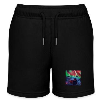 Schlagzeug - Kinder Organic Joggingshorts Mini Bolter von Stanley/Stella - Schwarz - Vorne