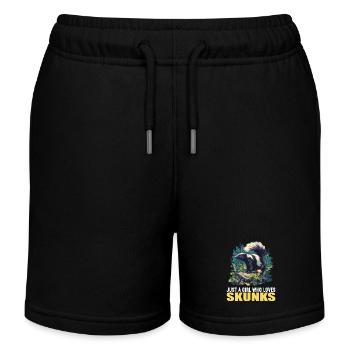 Stinktiere Stinktier - Kinder Organic Joggingshorts Mini Bolter von Stanley/Stella - Schwarz - Vorne
