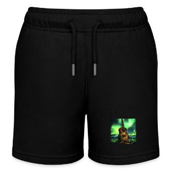 Ukulele - Kinder Organic Joggingshorts Mini Bolter von Stanley/Stella - Schwarz - Vorne