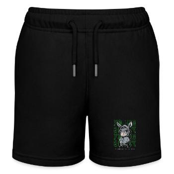 Esel Young and Cool Tierliebhaber - Kinder Organic Joggingshorts Mini Bolter von Stanley/Stella - Schwarz - Vorne