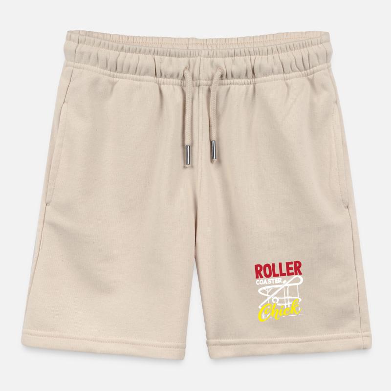 Roller Coaster Adventure Chick Kids Organic Sweat Shorts by Stanley/Stella