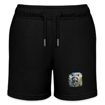 Raccoons Raccoon - Kids Organic Sweat Shorts by Stanley/Stella - black - Front