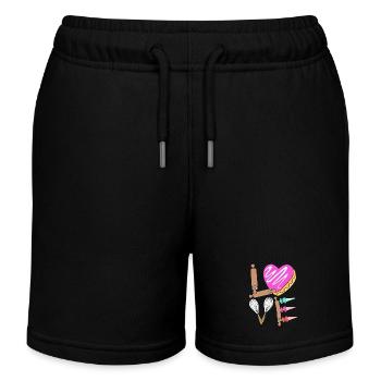 Torte Törtchen Dekoration Kuchen - Kinder Organic Joggingshorts Mini Bolter von Stanley/Stella - Schwarz - Vorne