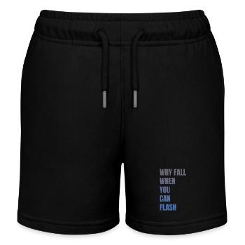 Warum Stürzen, Wenn Man Blitzen Kann Boulderer - Kinder Organic Joggingshorts Mini Bolter von Stanley/Stella - Schwarz - Vorne