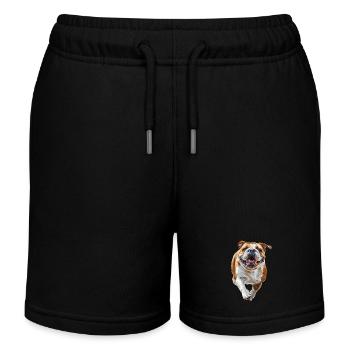 Englische Bulldogge - Kinder Organic Joggingshorts Mini Bolter von Stanley/Stella - Schwarz - Vorne