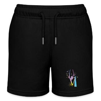 Vertical Cloth Aerial Acrobatics Aerial Silk - Kids Organic Sweat Shorts by Stanley/Stella - black - Front