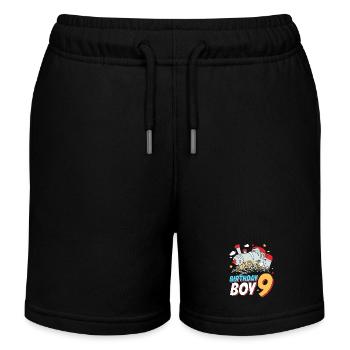 Children's Birthday Train Train Driver Locomotive - Kids Organic Sweat Shorts by Stanley/Stella - black - Front