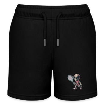 Alien Tennis - Kinder Organic Joggingshorts Mini Bolter von Stanley/Stella - Schwarz - Vorne