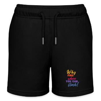 Warum Stürzen, Wenn Man Blitzen Kann Boulderer - Kinder Organic Joggingshorts Mini Bolter von Stanley/Stella - Schwarz - Vorne