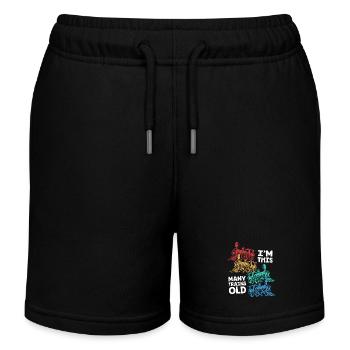 Children's Birthday Train Train Driver Locomotive - Kids Organic Sweat Shorts by Stanley/Stella - black - Front