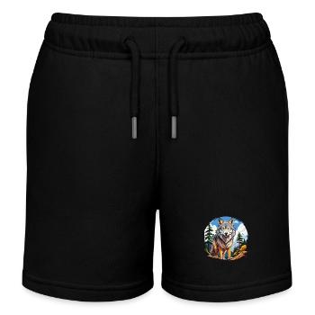WOLF WALD - Kinder Organic Joggingshorts Mini Bolter von Stanley/Stella - Schwarz - Vorne