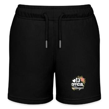 13e anniversaire Officiel Adolescent - Short de jogging enfant bio Stanley/Stella - noir - Devant