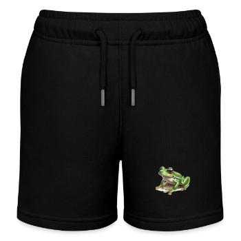 Frosch Frösche - Kinder Organic Joggingshorts Mini Bolter von Stanley/Stella - Schwarz - Vorne