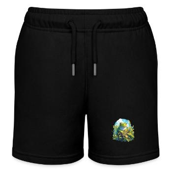 Frosch Frösche - Kinder Organic Joggingshorts Mini Bolter von Stanley/Stella - Schwarz - Vorne