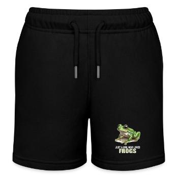 Frosch Frösche - Kinder Organic Joggingshorts Mini Bolter von Stanley/Stella - Schwarz - Vorne
