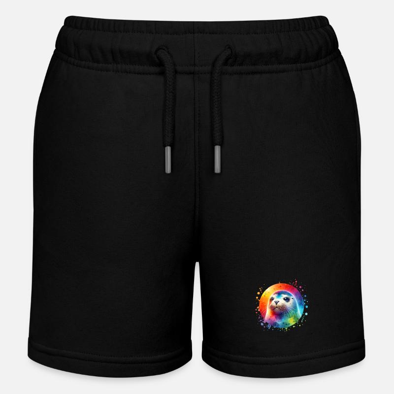 Robbe Seehund - Kinder Organic Joggingshorts Mini Bolter von Stanley/Stella - Schwarz